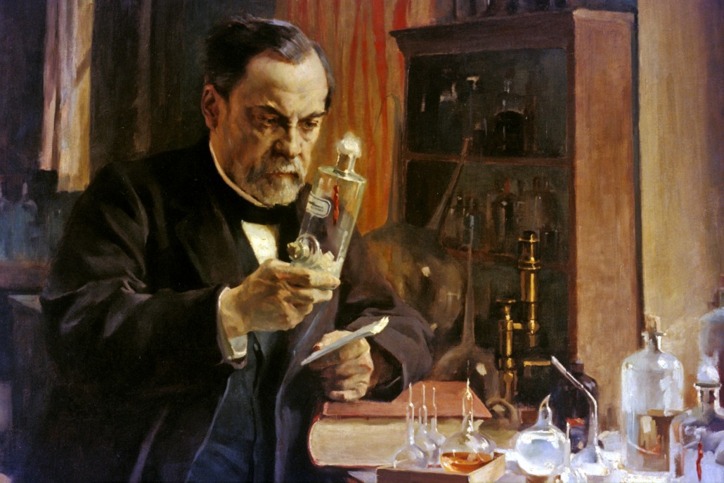 Louis Pasteur dans son laboratoire de l'Ecole normale supérieure. Huile sur toile par Edelfelt (1854-1905) en 1886.