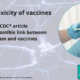 CDC Article about autism and vaccines