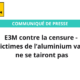 Communiqué de presse E3M contre la censure - Les victimes de l’aluminium vaccinal ne se tairont pas